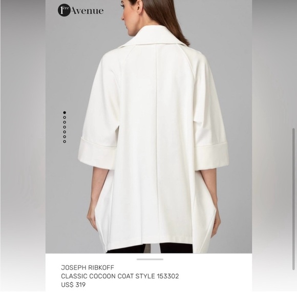 Joseph Ribkoff Classic Cocoon Jacket Coat Scuba Fabric Career Creme Size 14 - Picture 10 of 10